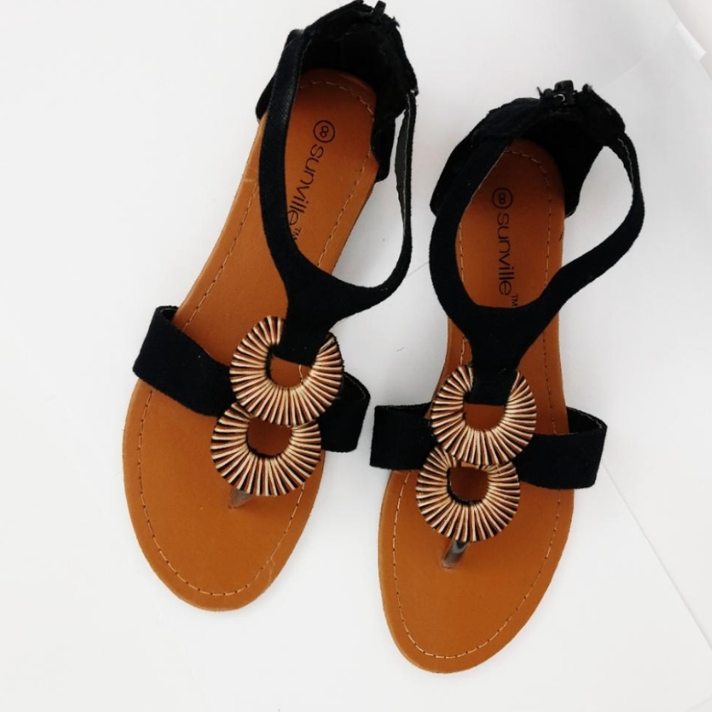 Black and Tan Women's Sandals